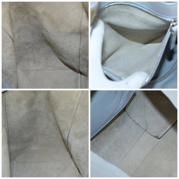 CELINE Horizontal Cabas Tote Bag Leather Light Blue Auth mr333 - Picture 15 of 16